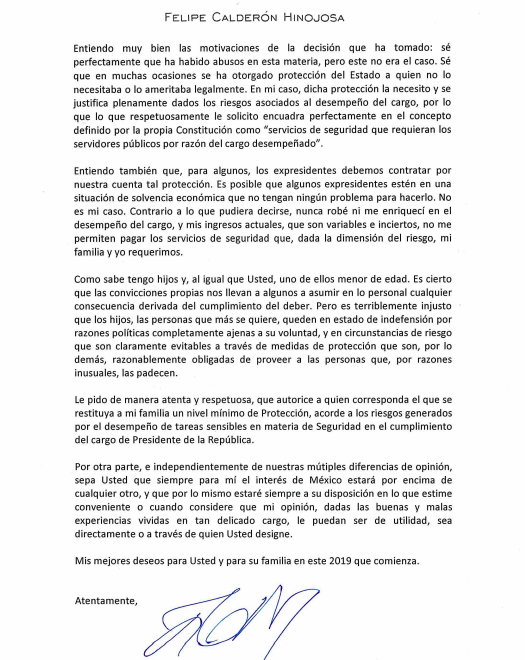 Difunden carta de Calderón a López Obrador - carta-calderon-amlo1