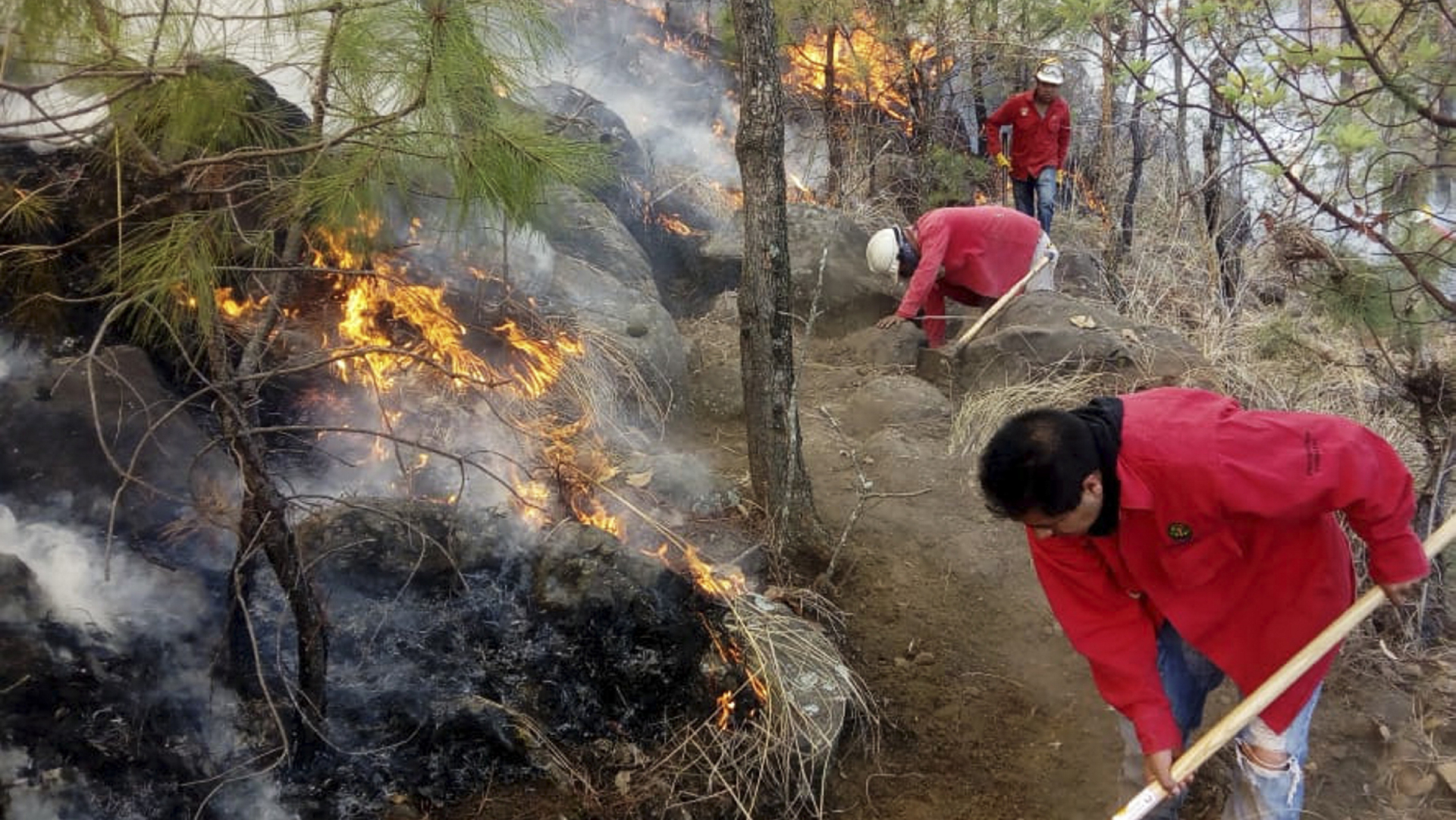 Incendio forestal afecta el cerro de Cuauhtenco, en Valle de Bravo