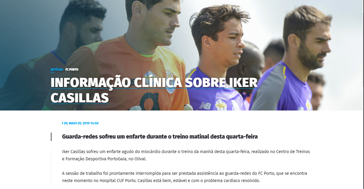 Todo controlado por aquí: Iker Casillas tras infarto - porto-iker-casillas-comunicado