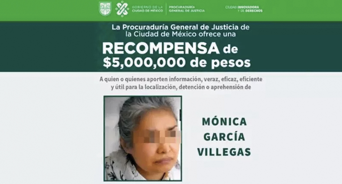 Familiar cercano recibirá recompensa por detención de directora del Rébsamen