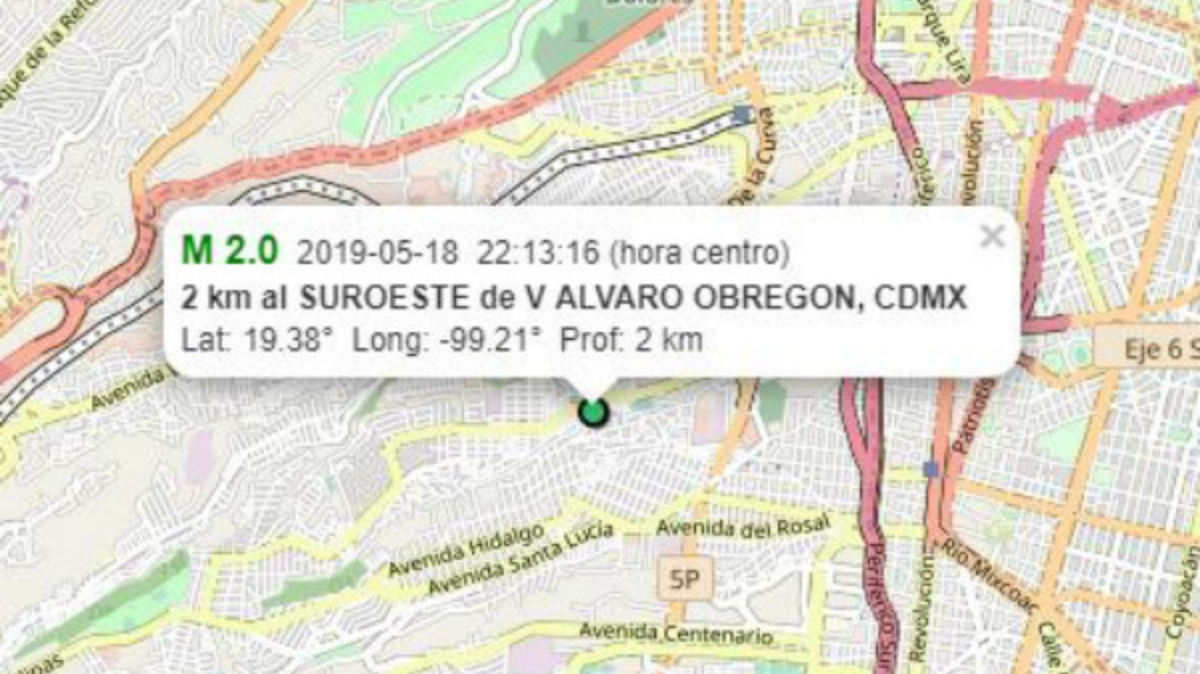 Dos sismos leves afectan Álvaro Obregón