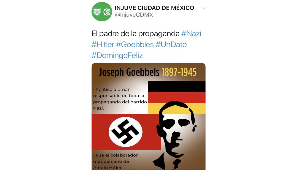 Comunidad Judía condena efeméride nazi del Injuve CDMX - tuit-nazi-del-injuve