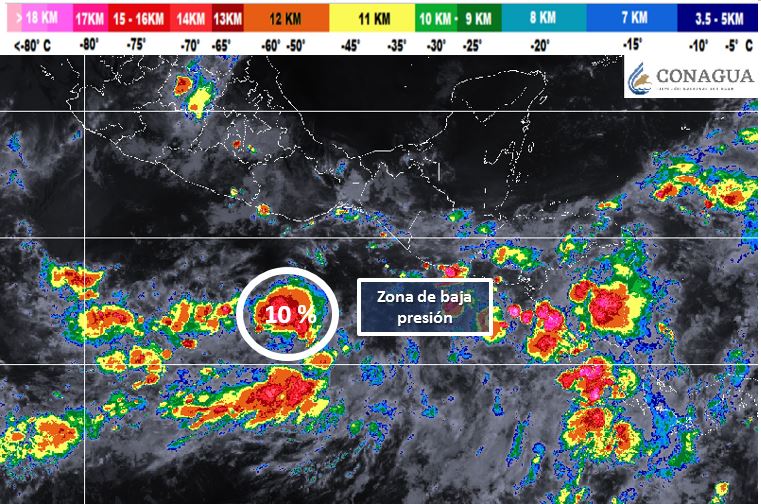 Zona de inestabilidad con potencial ciclónico avanza hacia Oaxaca - zona-de-inestabilidad-sureste-del-pais