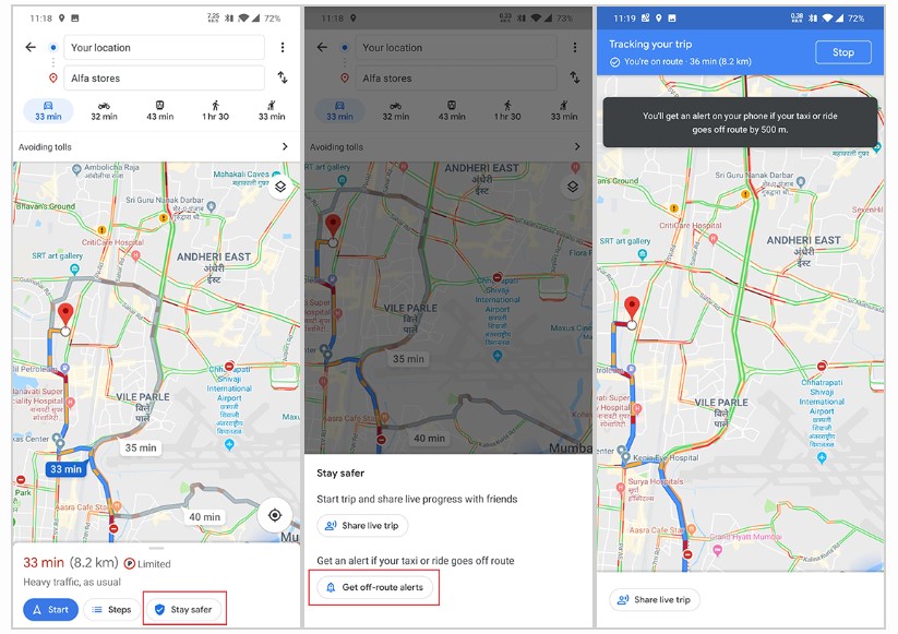 Google Maps prueba alerta para cuando taxi se desvíe de la ruta - activar-alertas-en-google-maps