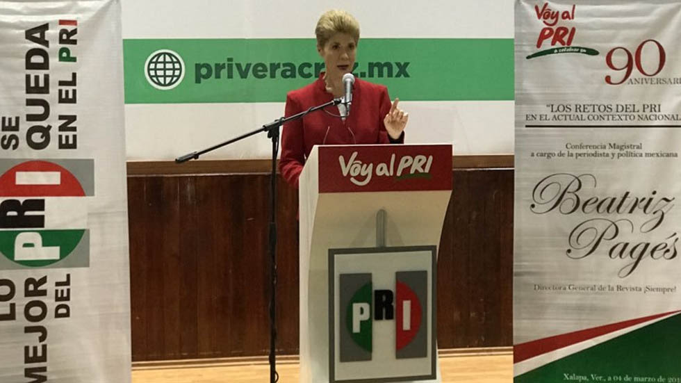 Beatriz Pagés renuncia al PRI y cuestiona dirección del partido