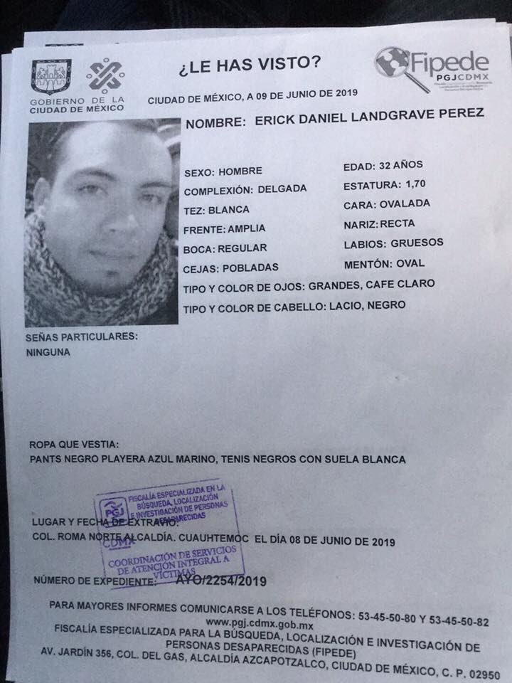 Reportan desaparición de otro joven en la Ciudad de México - erick-daniel-landgrave-perez-2
