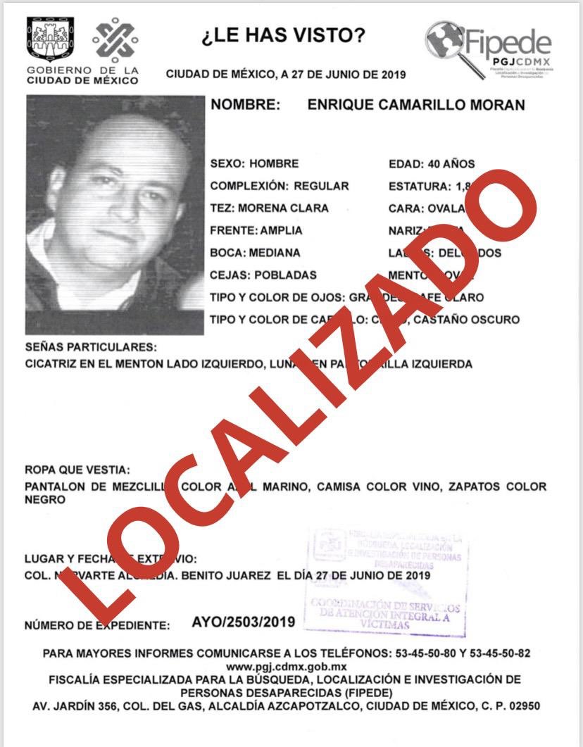 Relacionan a 'goteras' con desaparición de dos hombres en la CDMX - ficha-de-busqueda-de-enrique
