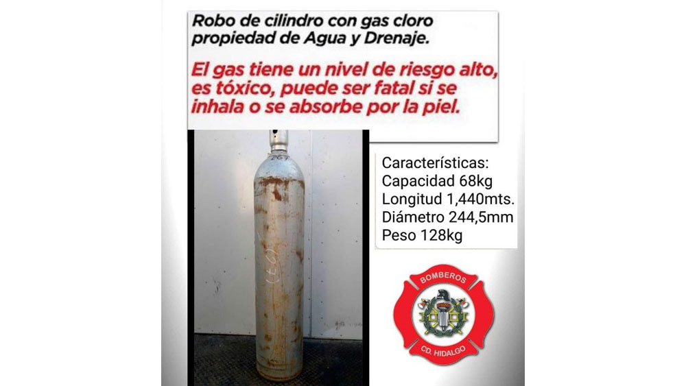 Alerta en ocho estados por robo de tanque con gas cloro - gas-cloro
