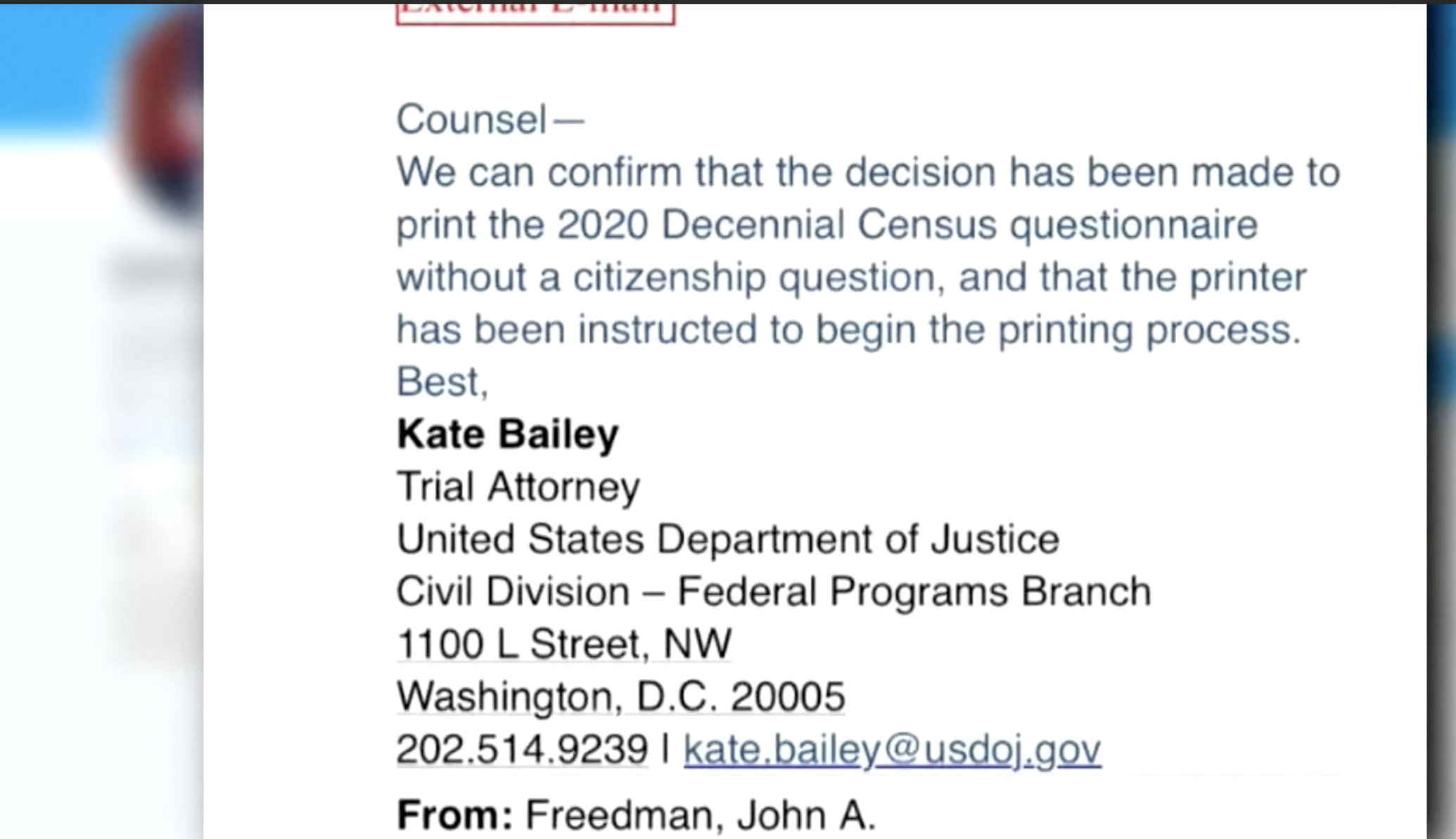 El gobierno de Trump descarta incluir pregunta sobre ciudadanía en censo 2020