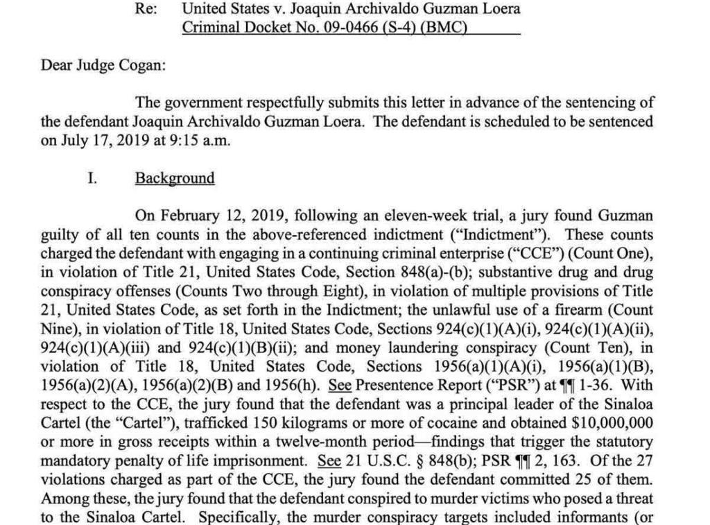 Fiscales de EE.UU. piden cadena perpetua contra 'El Chapo' - chapo-guzman-piden-cadena-perpetua