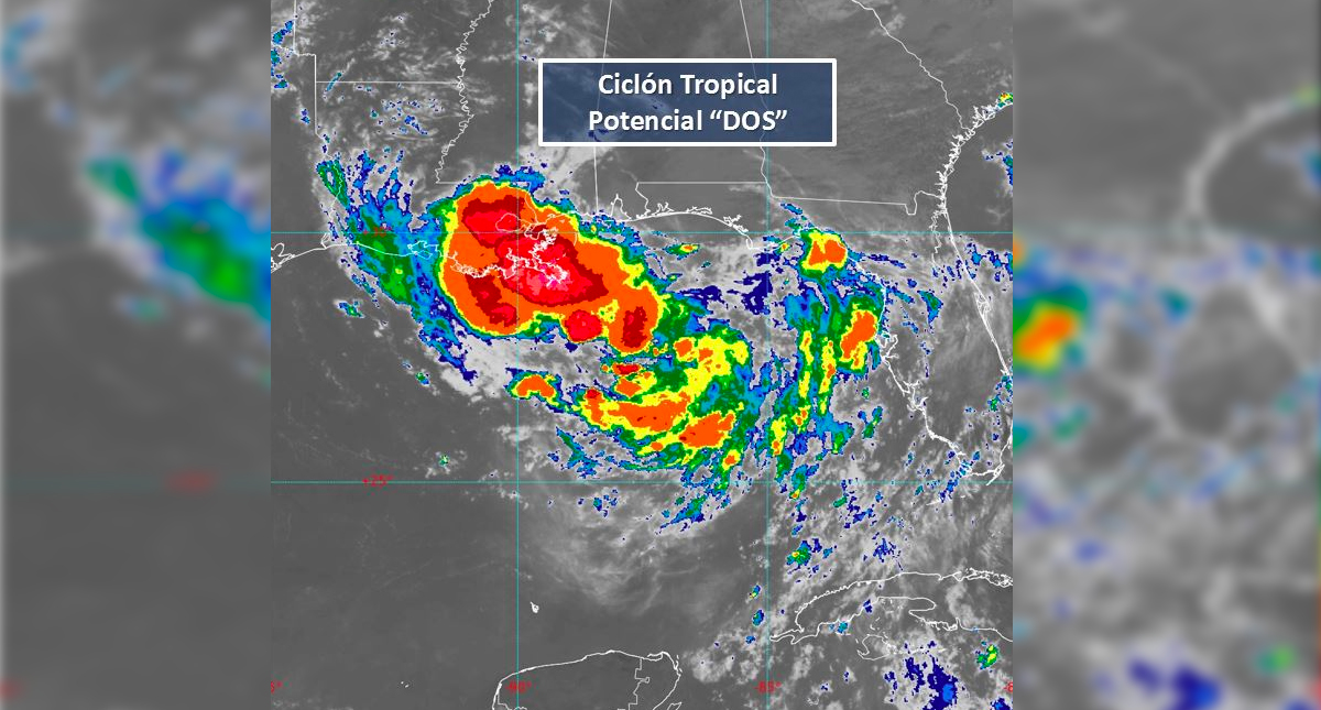 Ciclón tropical potencial “dos” se ubica a mil 130 km de Tamaulipas