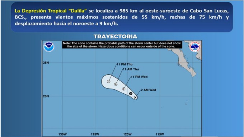 Dalila se degrada a Depresión Tropical