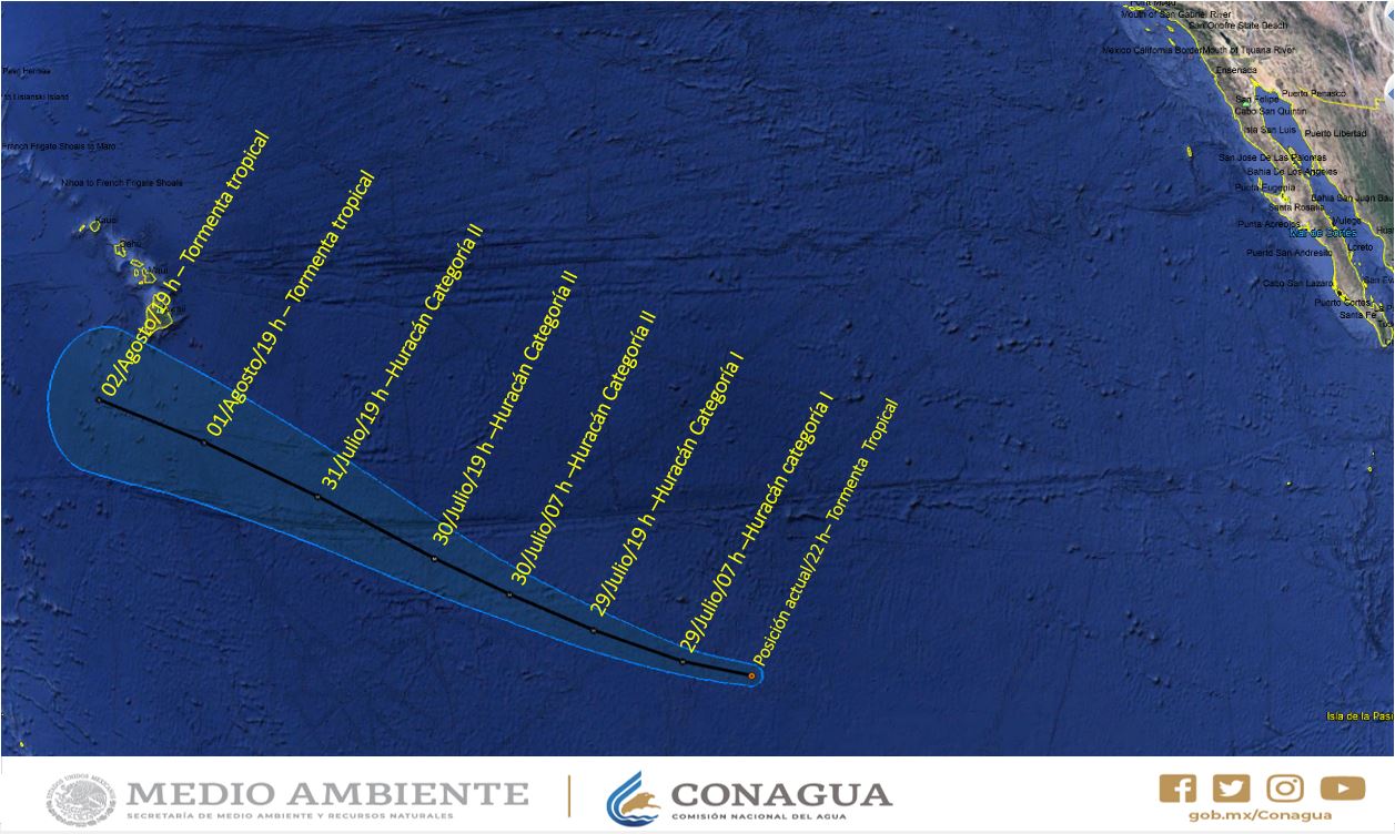 Tormenta tropical Erick se volverá huracán sin afectar a México - evolucion-de-erick-a-huracan