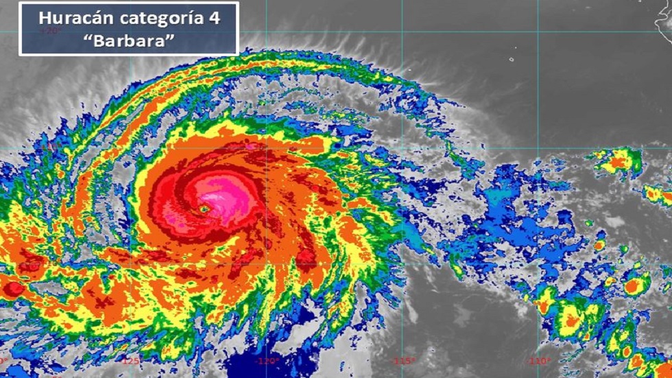 ‘Bárbara’ escala a huracán categoría 4
