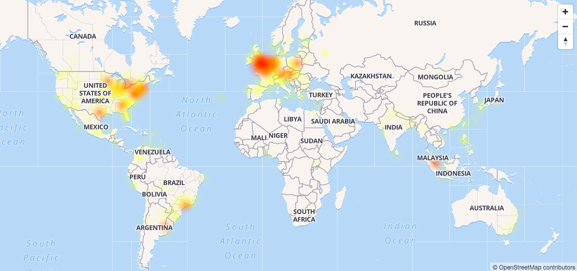 Caen redes sociales a nivel mundial - mapa-de-la-falla-en-facebook