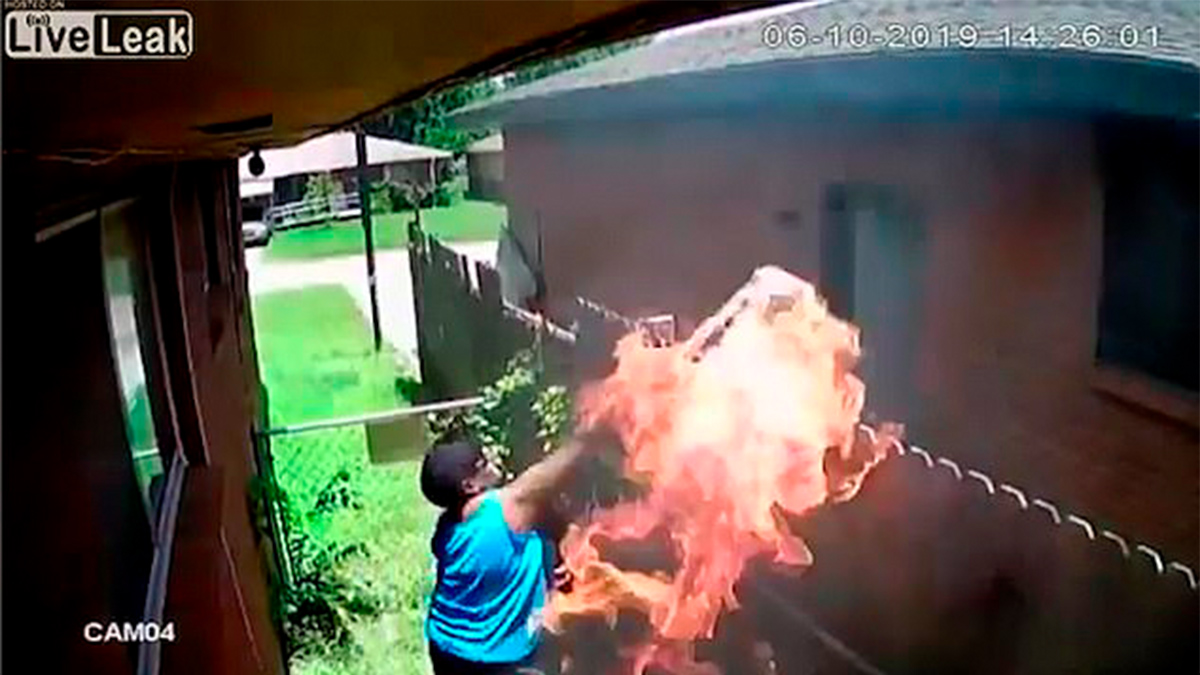 #Video Mujer dispara y lanza bomba molotov a vivienda de su vecino