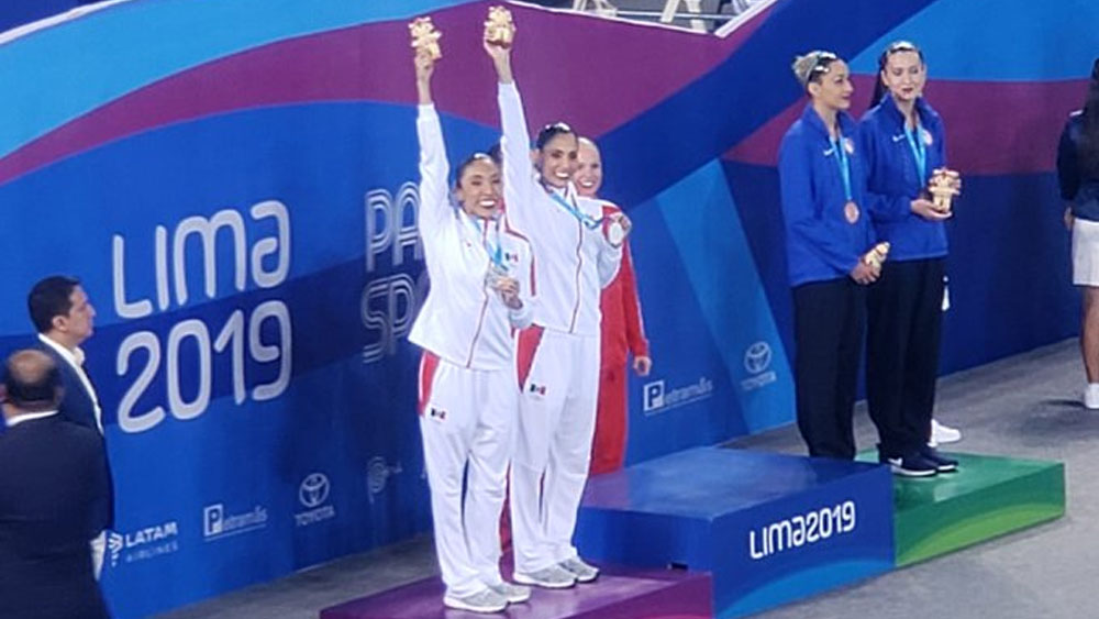Mexicanas ganan plata en natación artística en Lima 2019