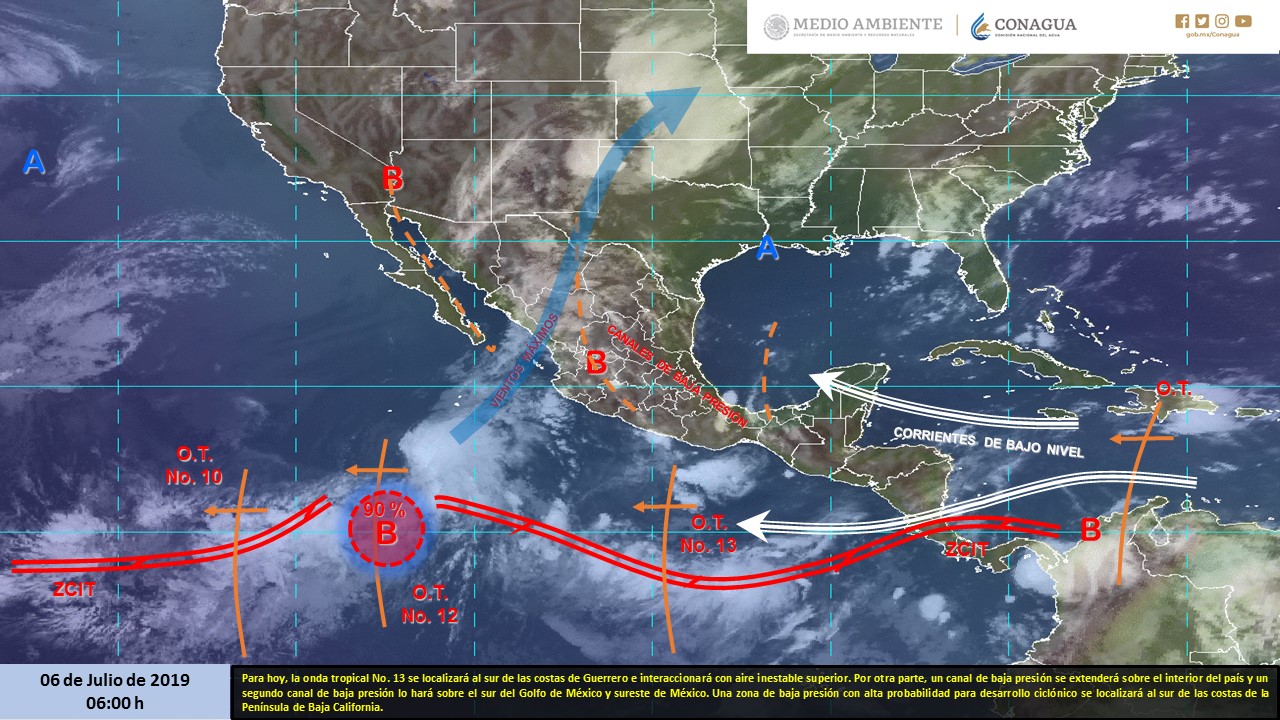 Lluvias muy fuertes afectarán el occidente y sur del país - pronostico-del-tiempo-6-de-julio-mexico