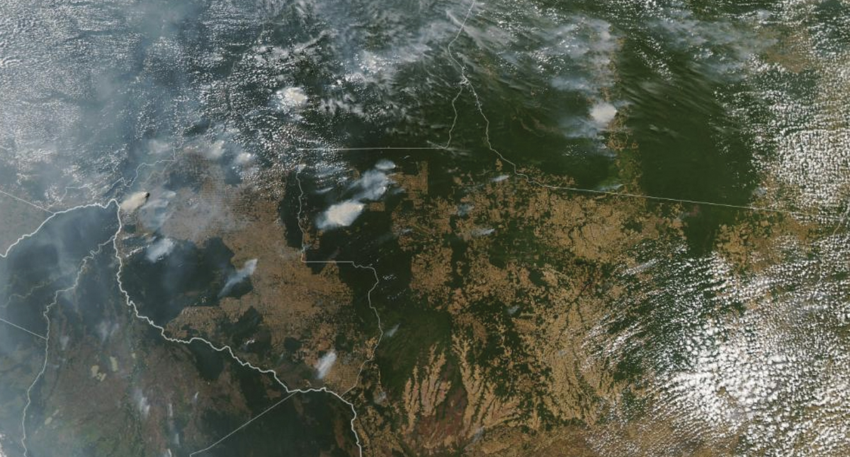 Así luce el incendio de la Amazonía desde el espacio