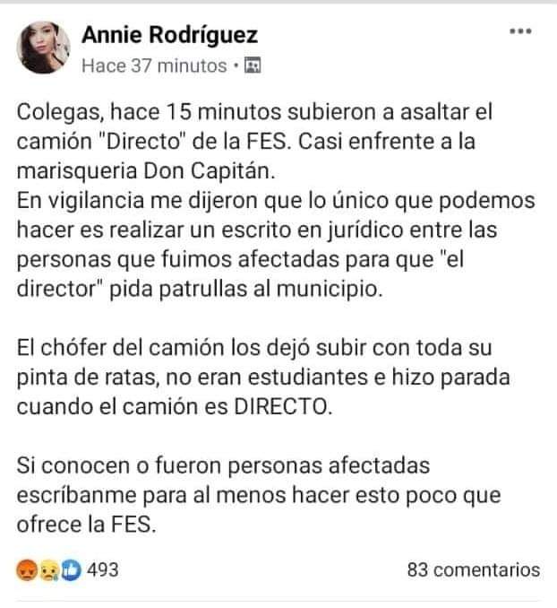 Asaltan a alumnos de FES Acatlán en 'sendero seguro' - asalto-a-camion-de-la-fes-acatlan