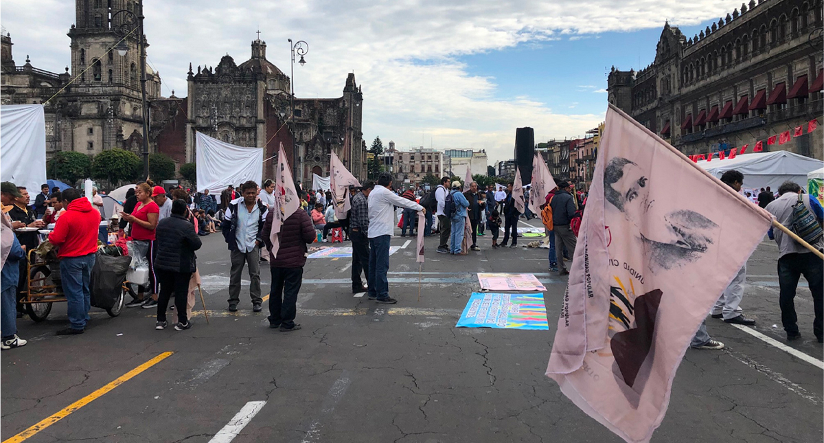 Se retiran campesinos de la Plaza de la Constitución