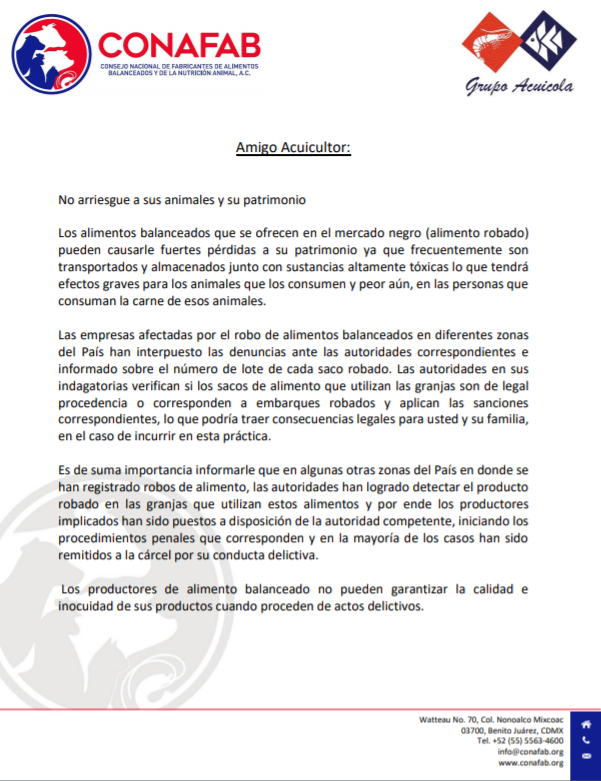 Inseguridad rebasa a productores de comida para animales - comunicado-del-conafab-contra-alimento-robado