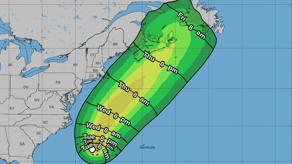 Se forma sexta depresión tropical en el Atlántico, al sureste de EE.UU.