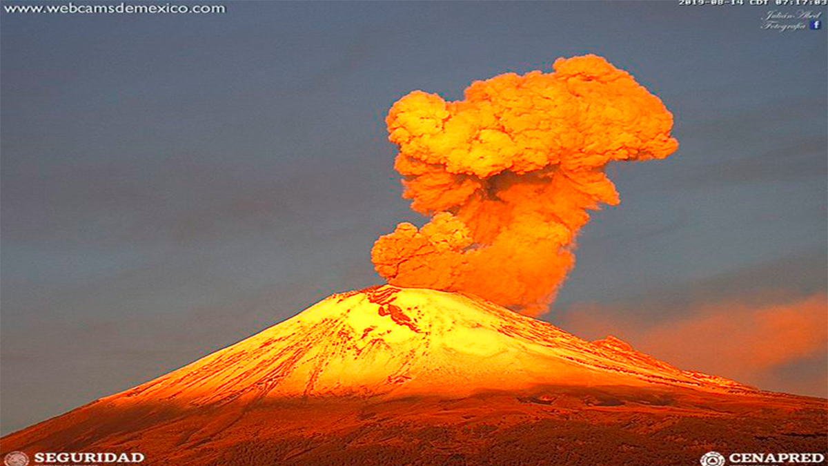 Popocatépetl registra 16 explosiones en menos de 24 horas