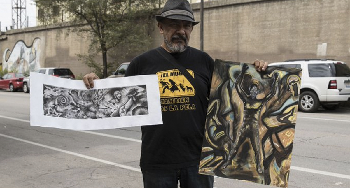 Artista inicia mural en Chicago en honor a normalistas de Ayotzinapa