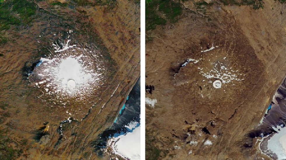 Funeral de glaciar derretido por calentamiento global