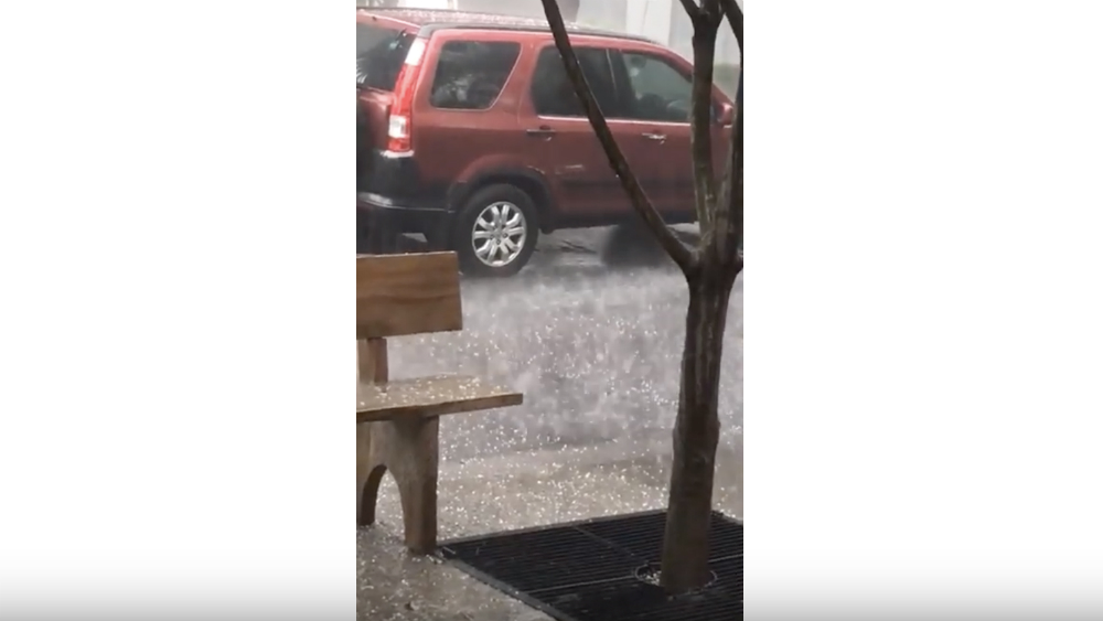 Granizo este viernes en la zona de Polanco Granizo este viernes en la zona de Polanco