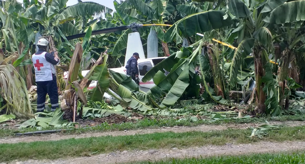 Helicóptero cae en finca de Tuxtepec, Oaxaca