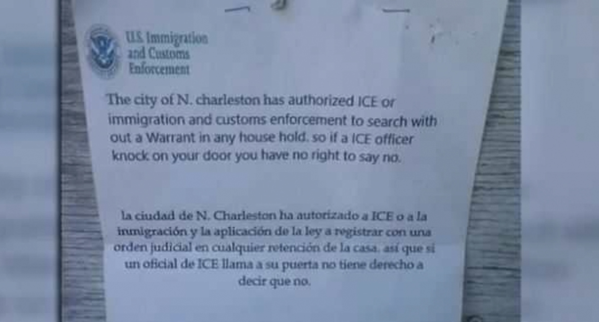 Falsos volantes afirman que ICE no necesita orden judicial para realizar detenciones