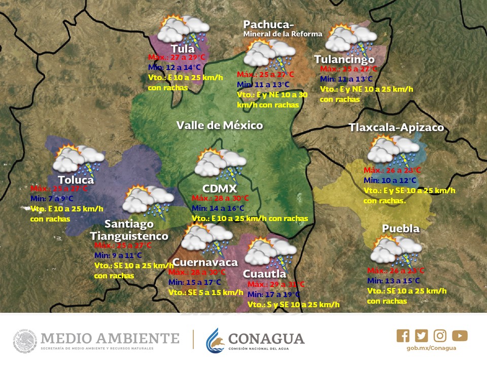 Prevén chubascos y posibles granizadas en el Valle de México - lluvias-ciudad-de-mexico