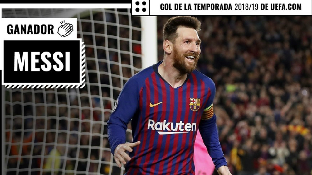 Messi gana votación del Gol de la Temporada de la UEFA