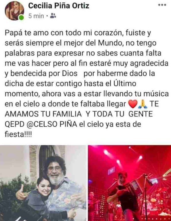 Hija de Celso Piña dedica emotivo mensaje a su padre - muerte-celso-pina