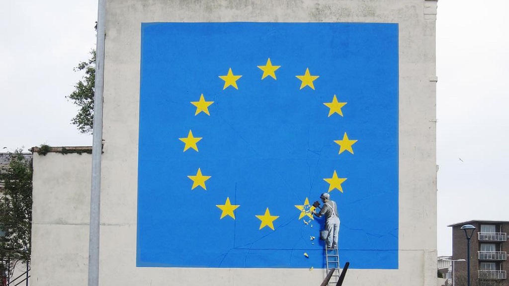 ‘Desaparece’ mural de Banksy sobre el Brexit en Inglaterra