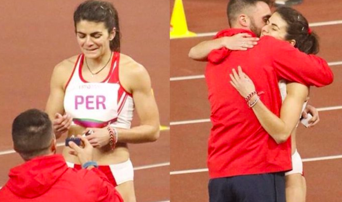 Atleta peruana recibe propuesta de matrimonio en plena pista