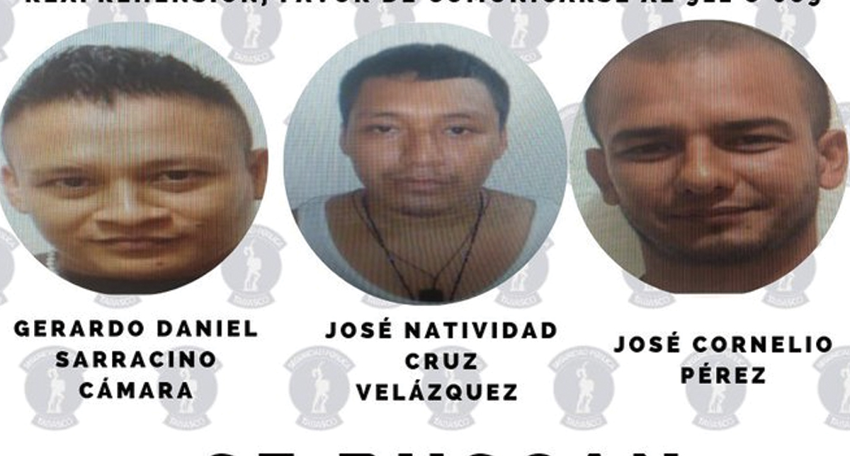 Se fugan tres reos de penal en Macuspana