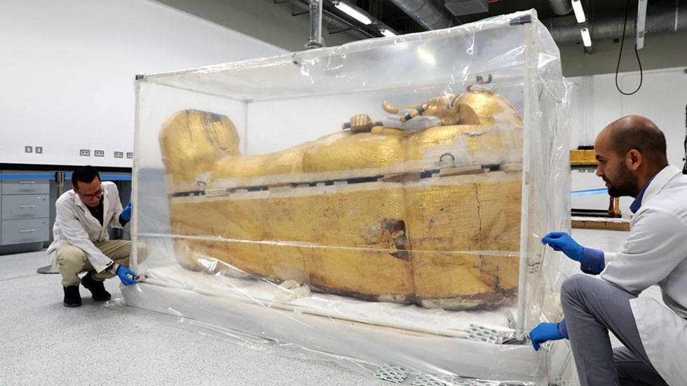 Gran Museo Egipcio presenta sarcófago de Tutankamón