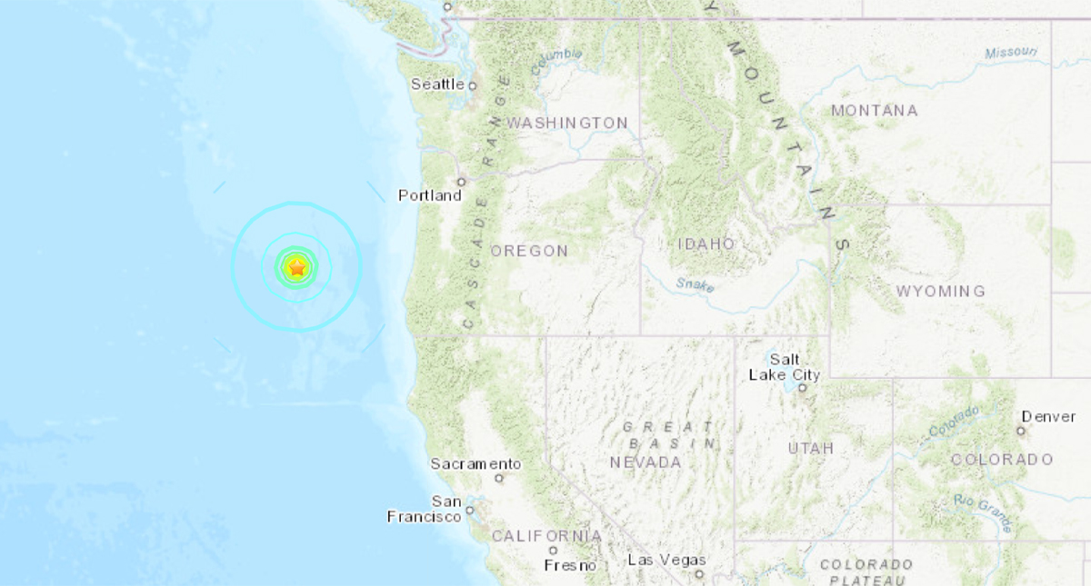 Sismo de 6.3 sacude costas de EE.UU., cerca de Oregon