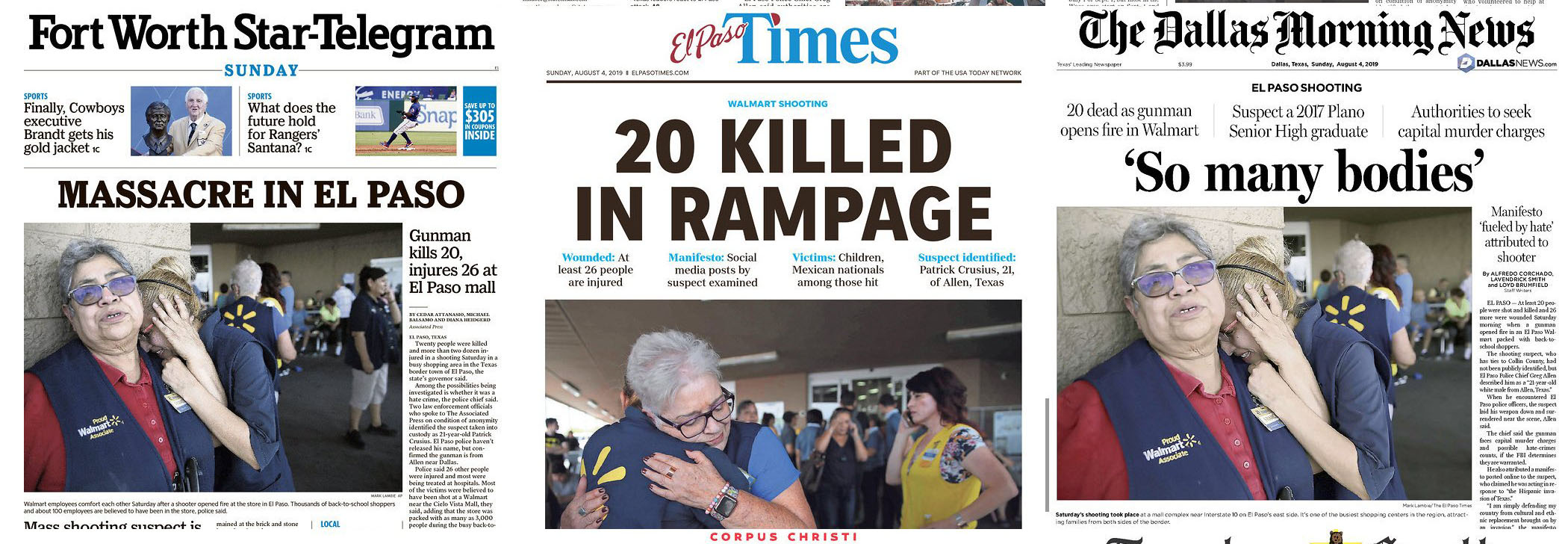 Periódicos de Texas dedican sus portadas a tiroteo en El Paso - titulares-sobre-tiroteo-en-texas-2
