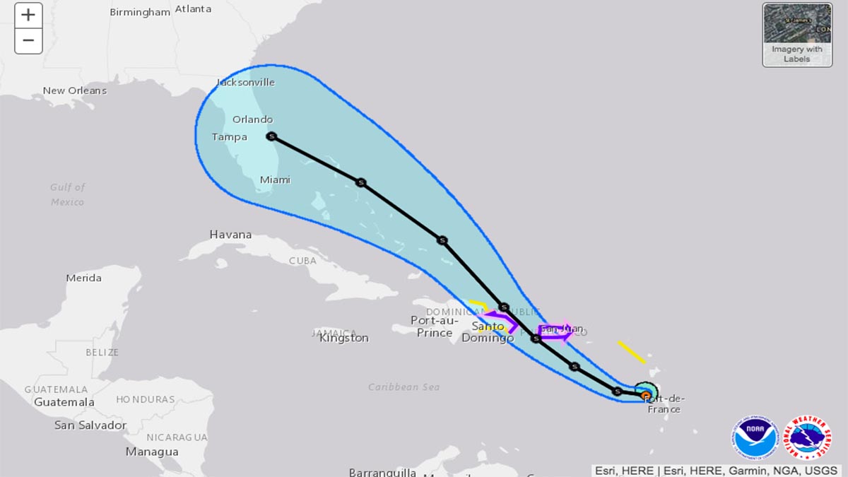 Tormenta tropical Dorian podría llegar a Puerto Rico el miércoles