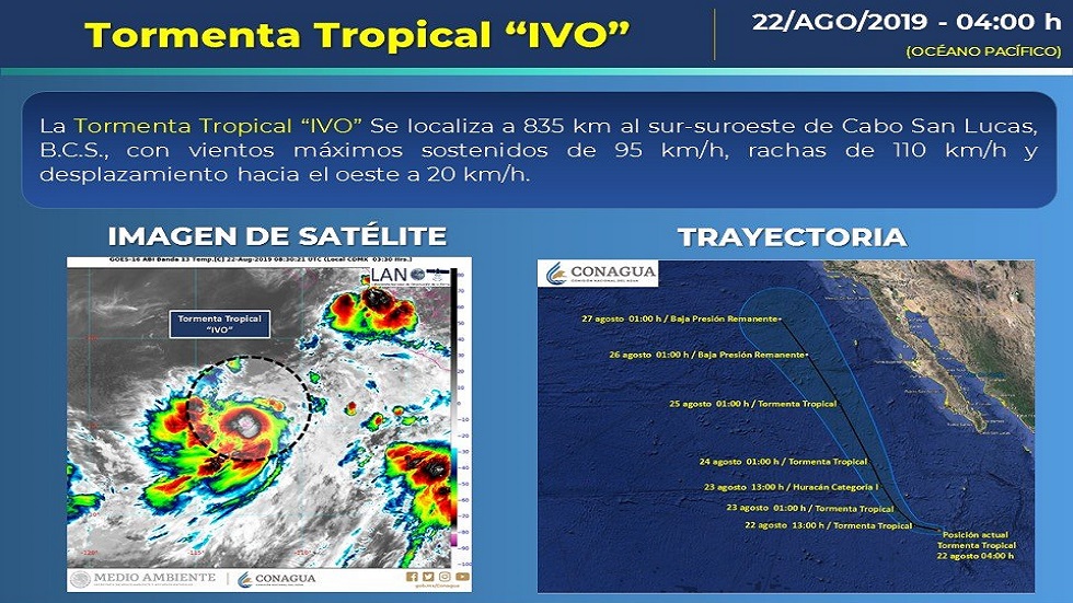 Tormenta tropical 'Ivo' provocará lluvias en varios estados del país - tormenta-tropical-ivo