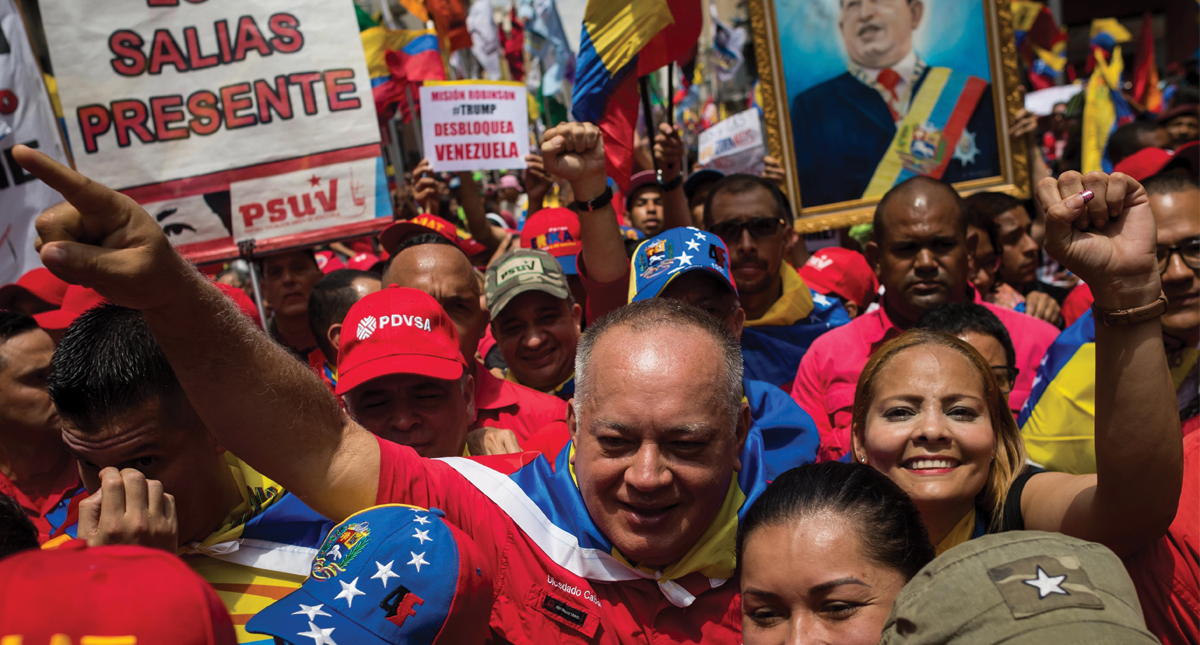 Chavistas protestan contra bloqueo de EE.UU. a Venezuela