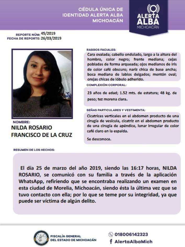 Sin pistas sobre paradero de estudiante desaparecida en marzo en Morelia - veterinaria-desaparecida-michoacan-1