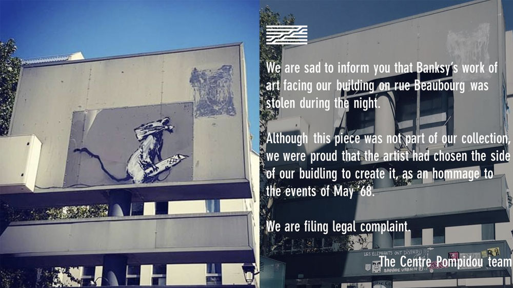 Roban obra de Banksy en París