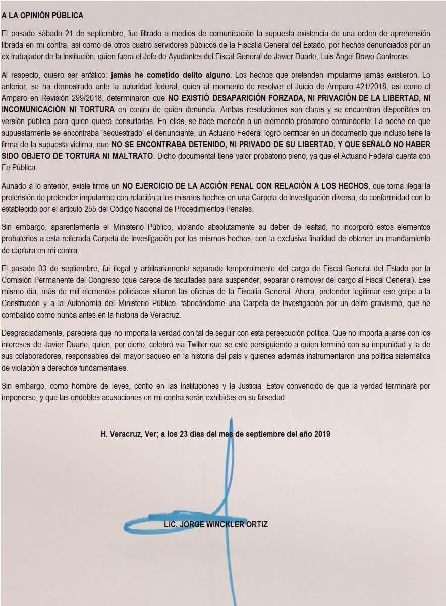 Soy víctima de una persecución política: Jorge Winckler - carta-de-jorge-winckler