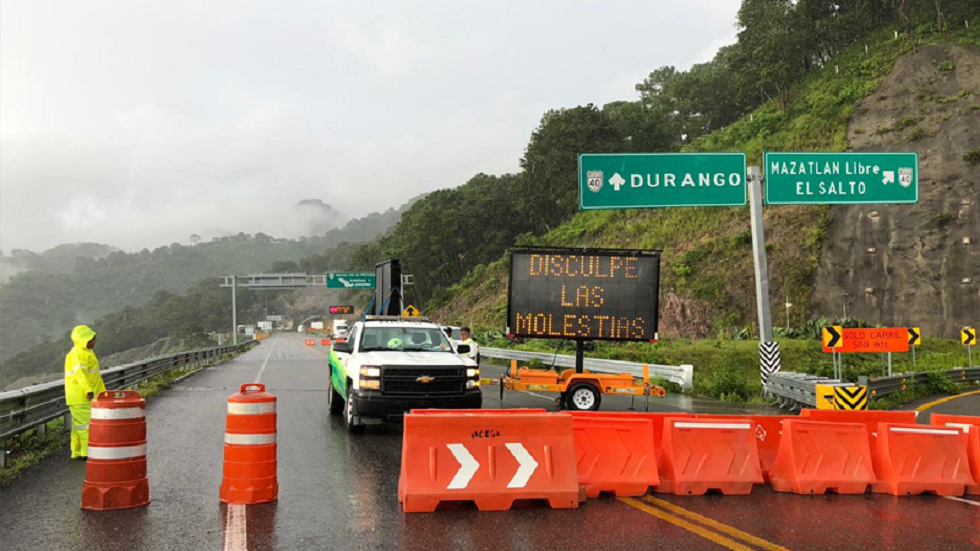 Cierran la súpercarretera Durango-Mazatlán por mantenimiento