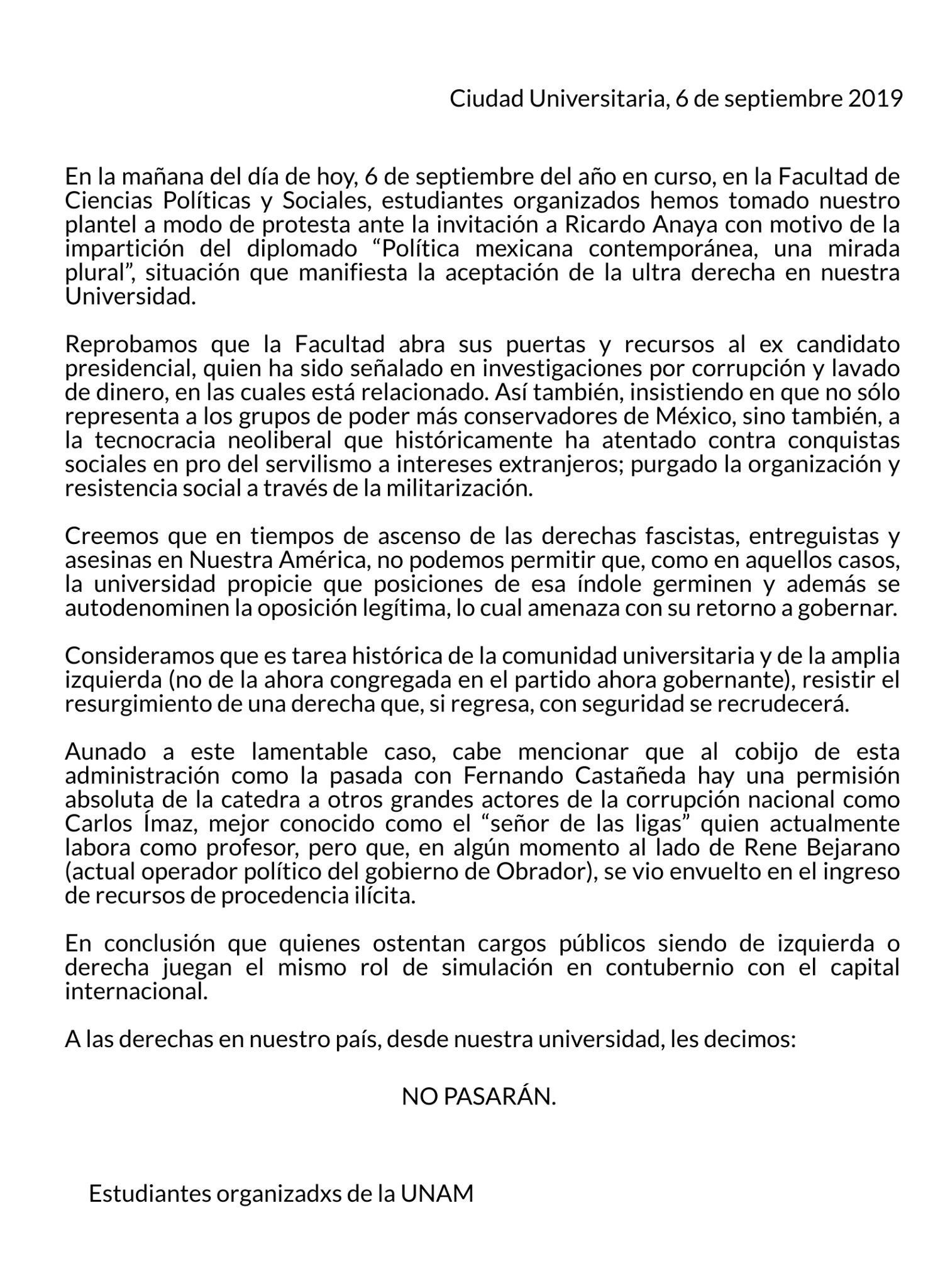 #Video Toman Facultad de Ciencias Políticas de la UNAM - comunicado-por-toma-de-la-fcpys-de-la-unam